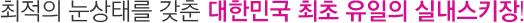 최적의 눈상태를 갖춘 대한민국 최초 유일의 실내스키장!